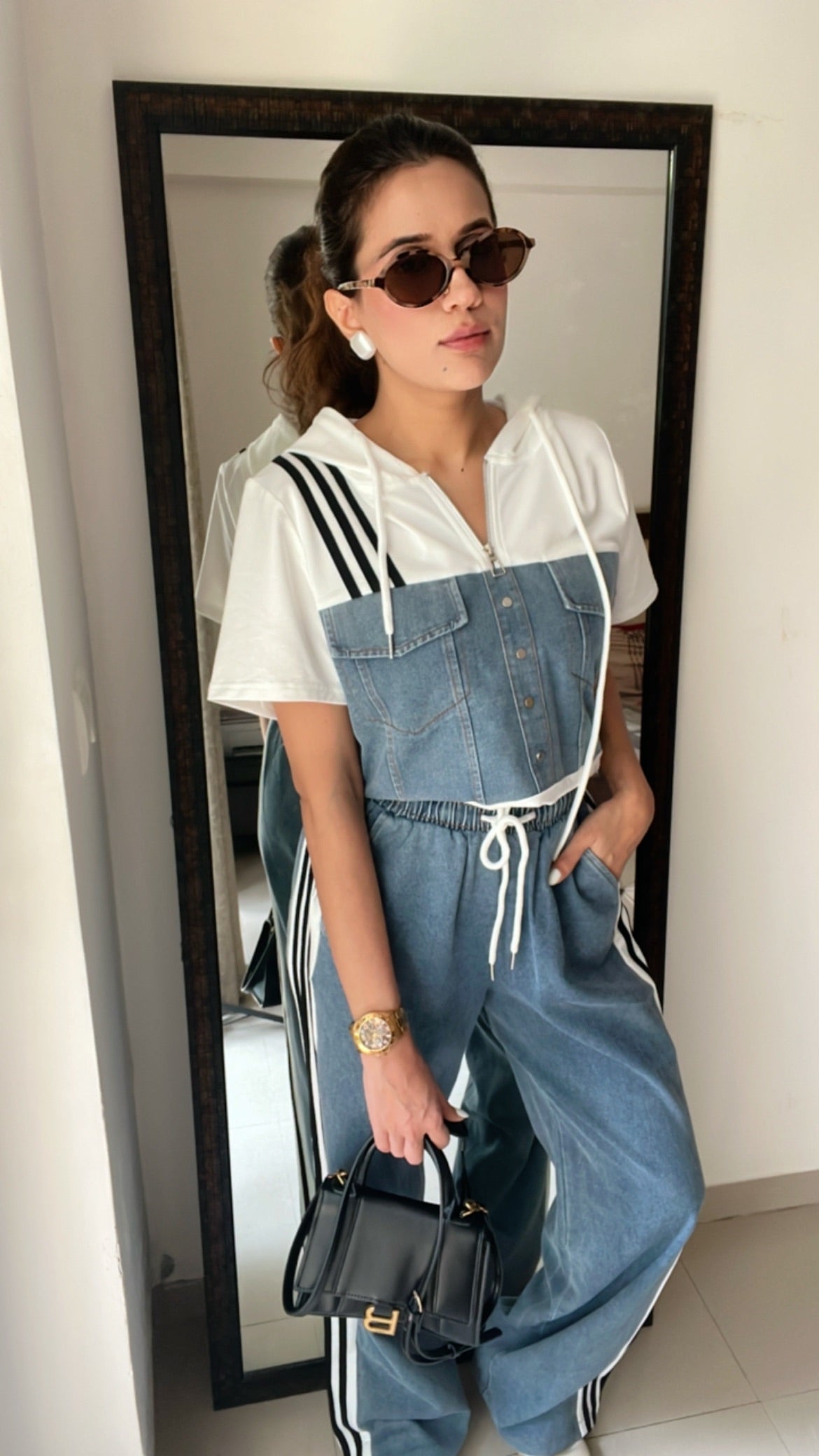 Monochrome Denim Poplin Lounge Set