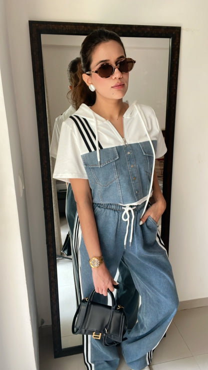 Monochrome Denim Poplin Lounge Set