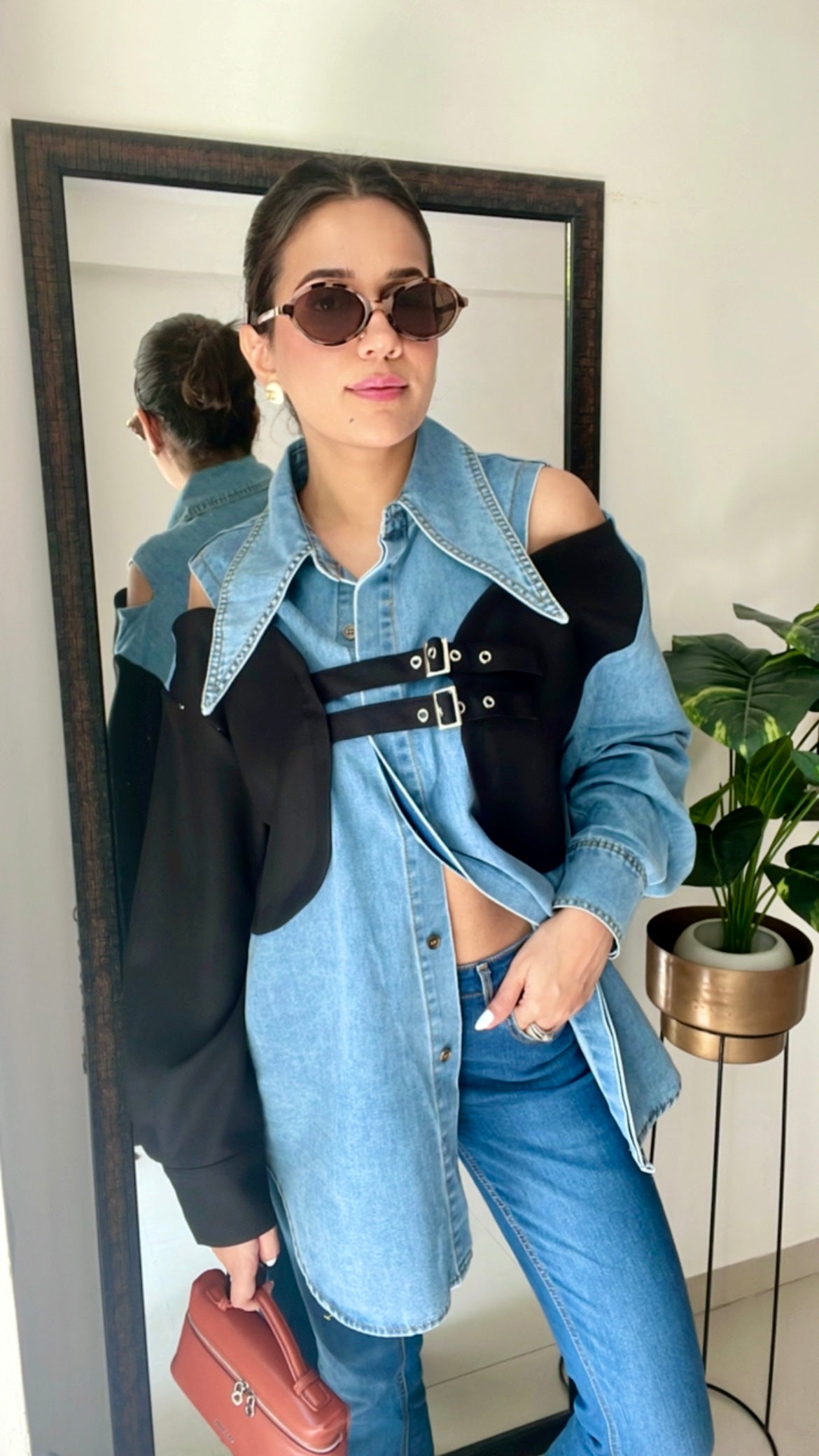 Buckled Denim Shirt