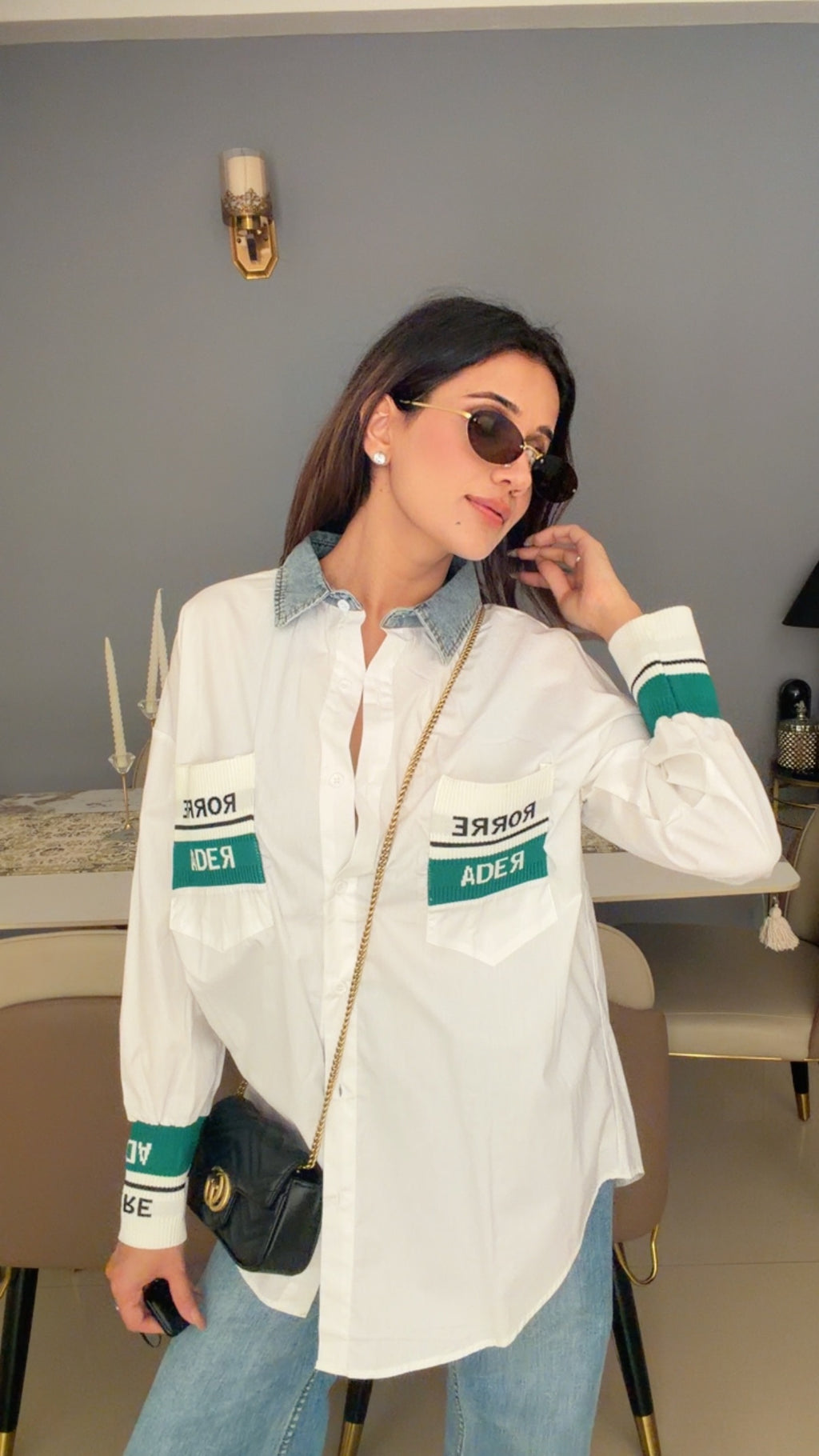 Classic White Detailed Poplin Shirt