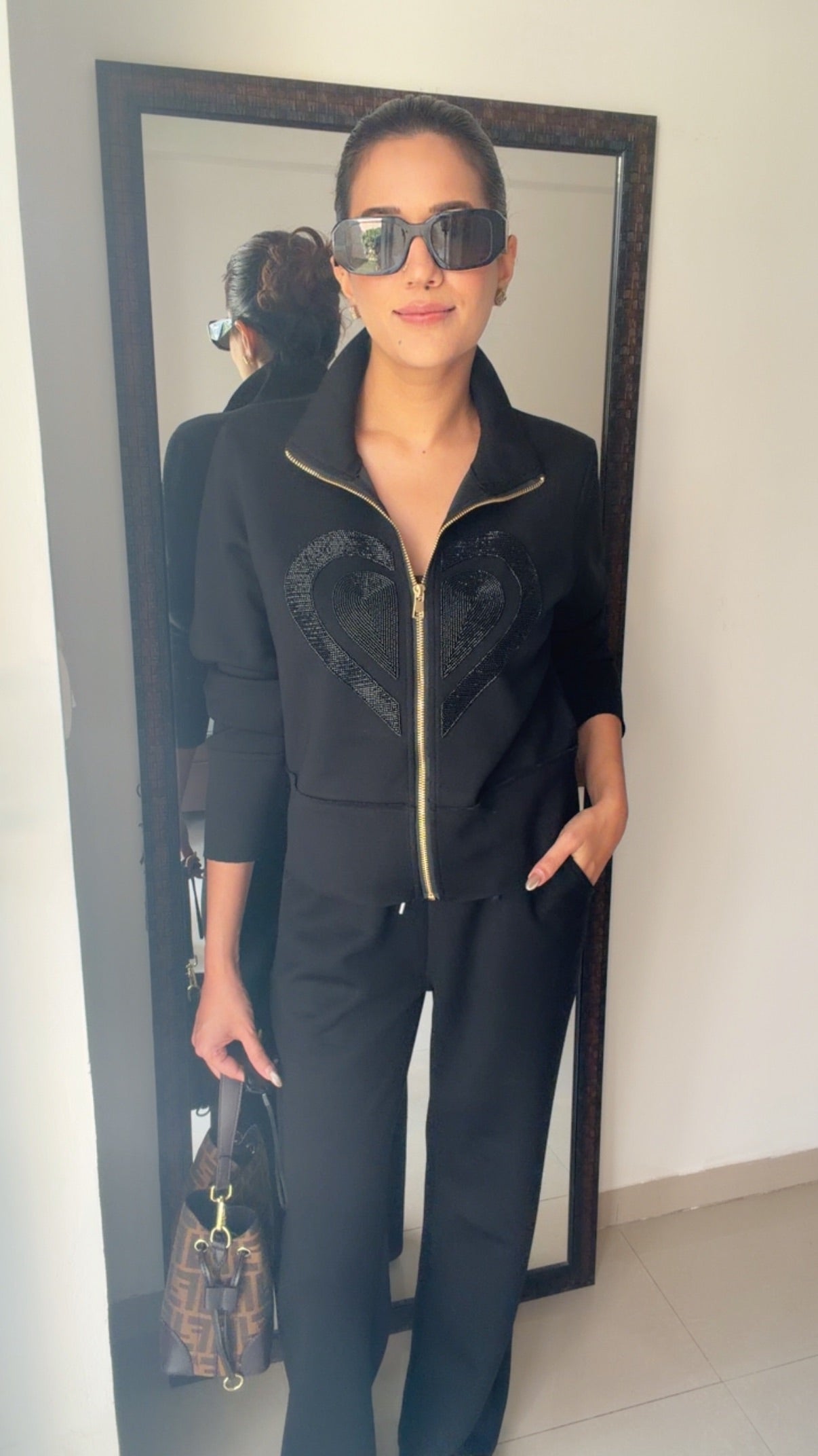 Heart Cutwork Fall Lounge Set