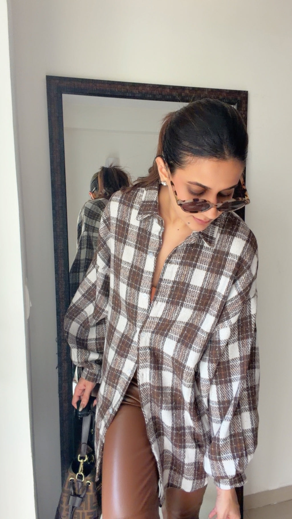 Plaid Swarovski Fall Shirt