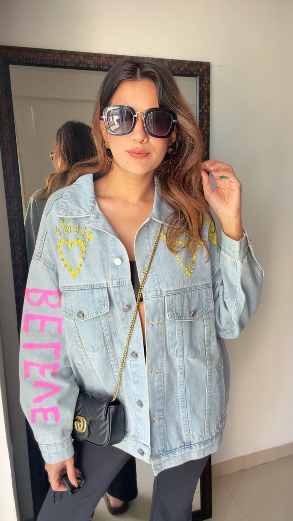 Heart Oversized Denim Jacket