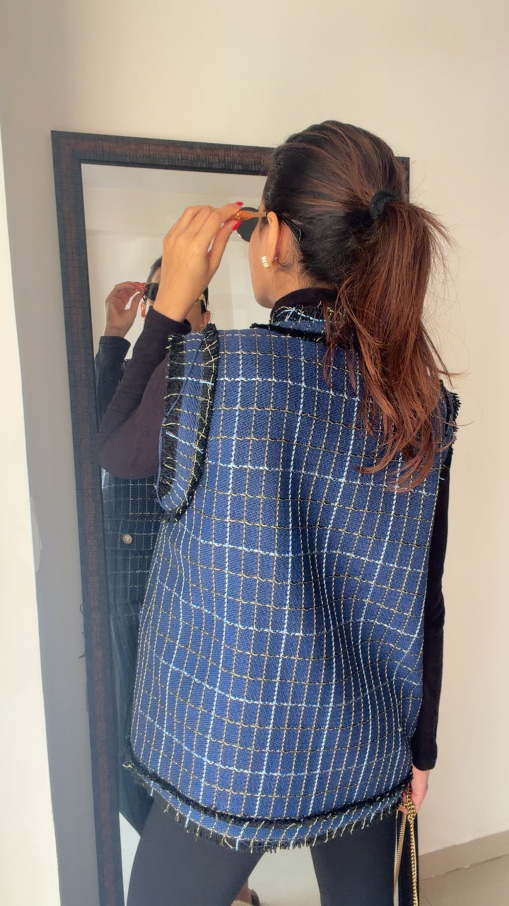 Plaid Tweed Fall Vest