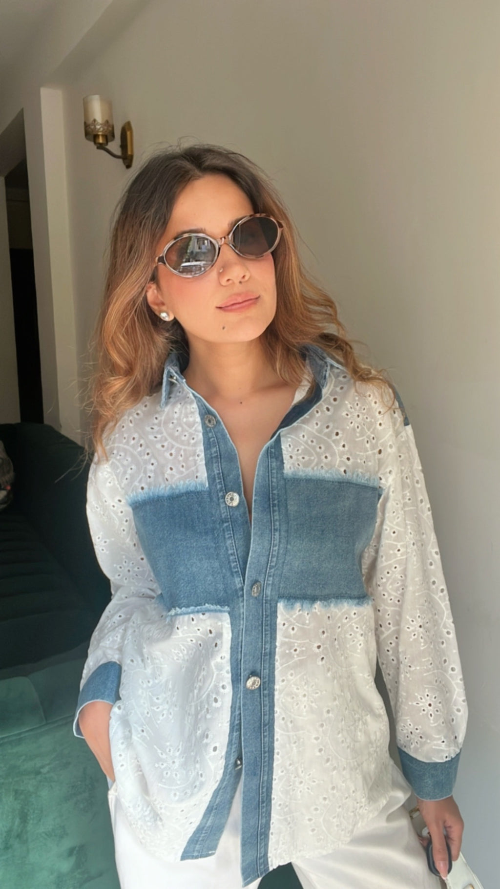 Denim Contrast Poplin Shirt