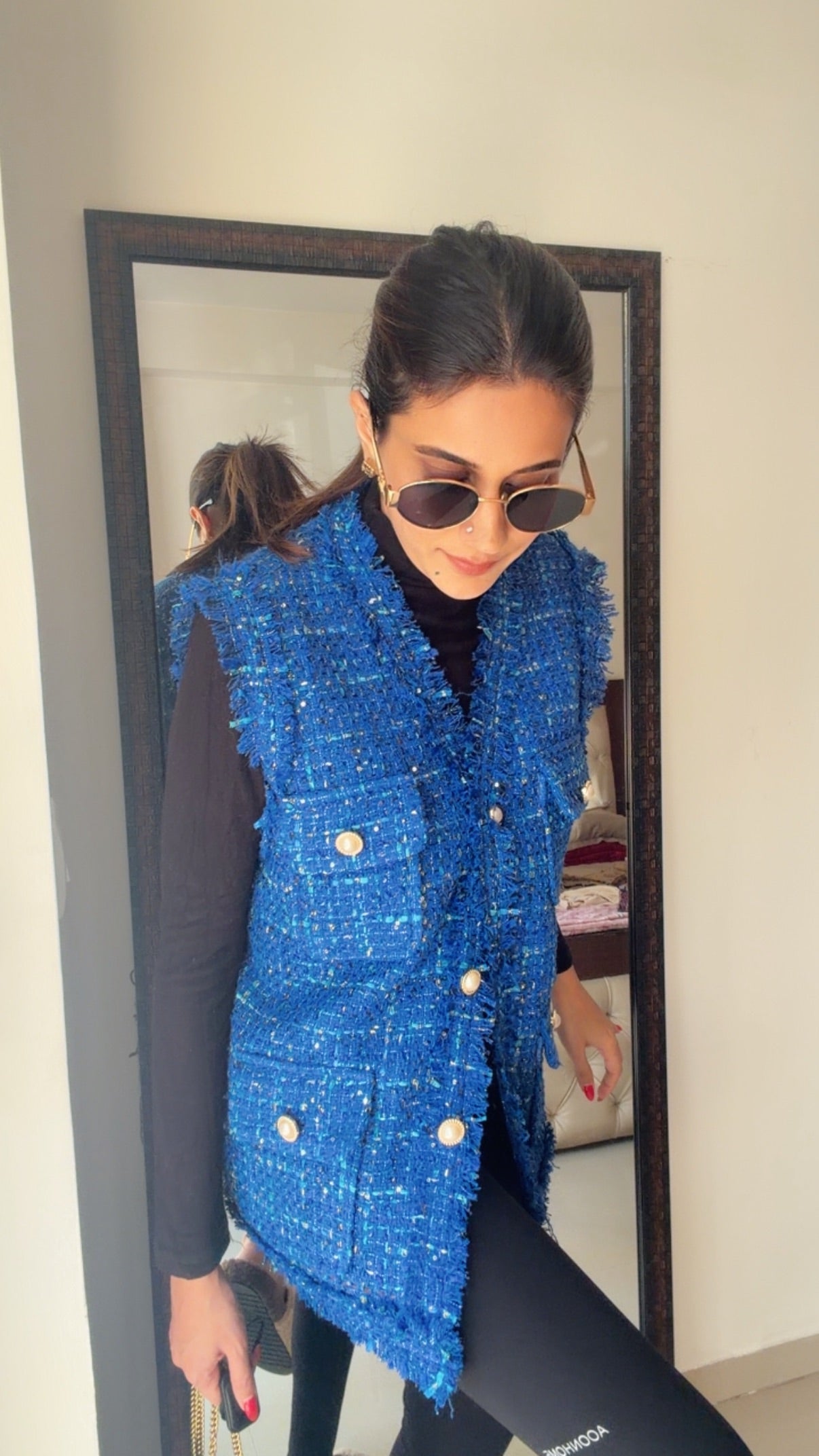 Ribbed Tweed Fall Vest