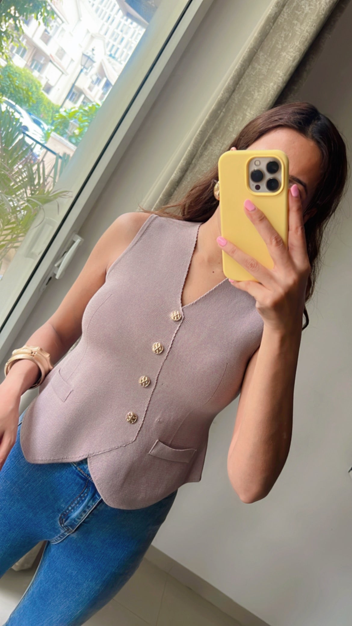 Collar Summer Knit Vest Top