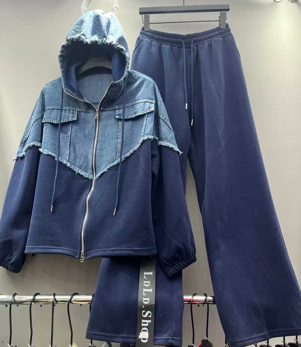 Oversized Denim Fall Lounge Set