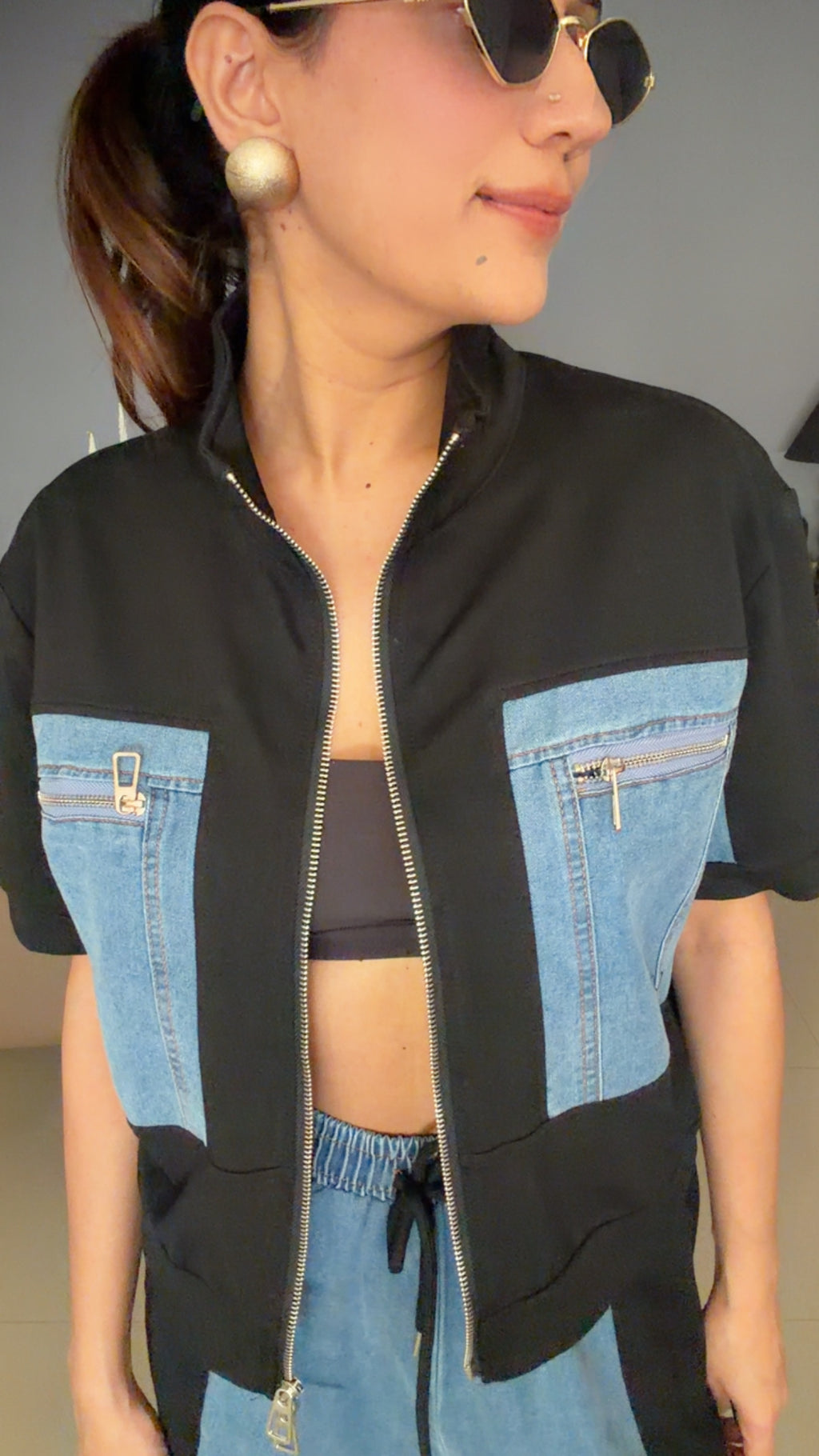 Denim Relaxed Fit Lounge Set