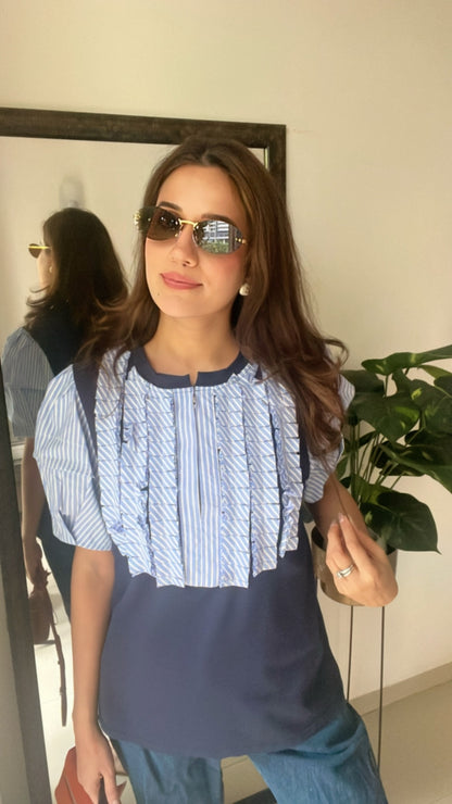 Zipped Frilled Top