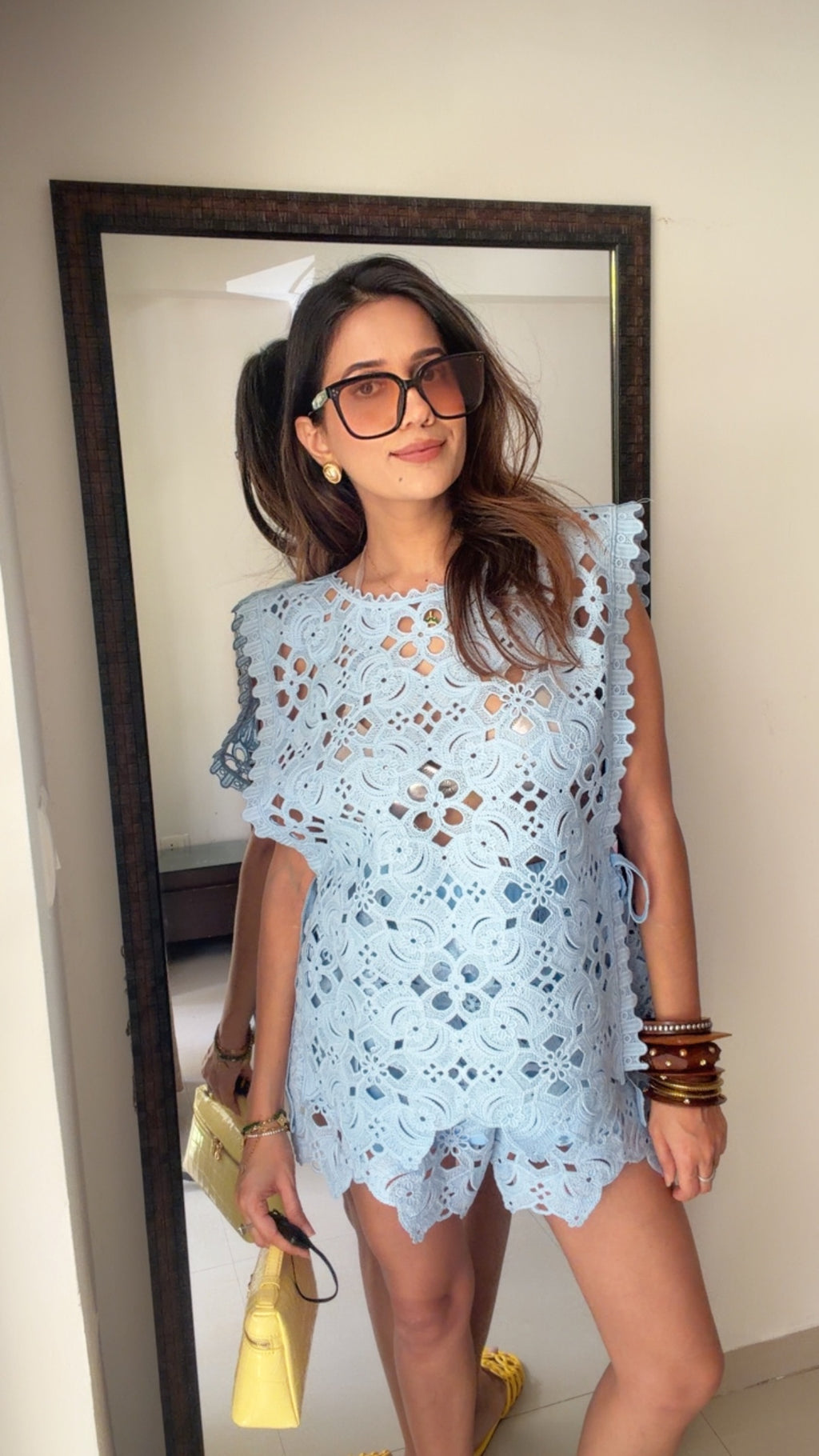 Sky Escape Cutwork Co-ord Set