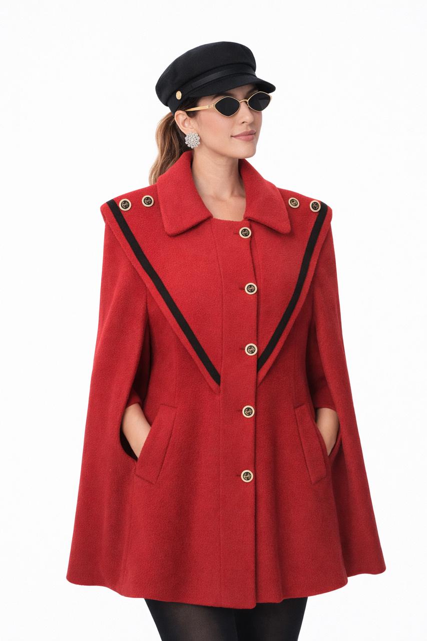 Cape Buttons Classic Fall Buttoned Cape – Closet Affair by Priyanka Ahuja