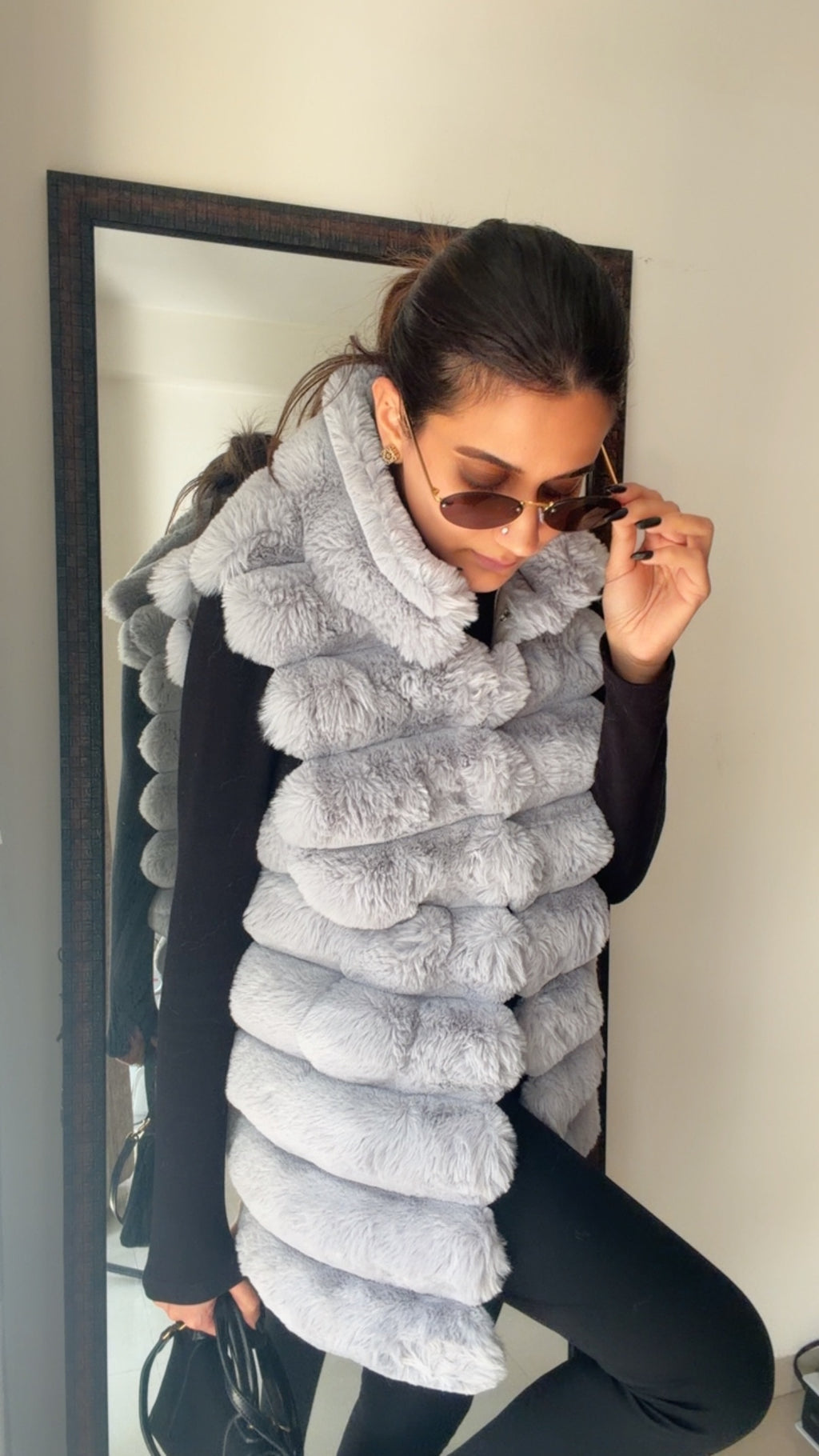 Luxe Bubble Faux Fur Fall Vest
