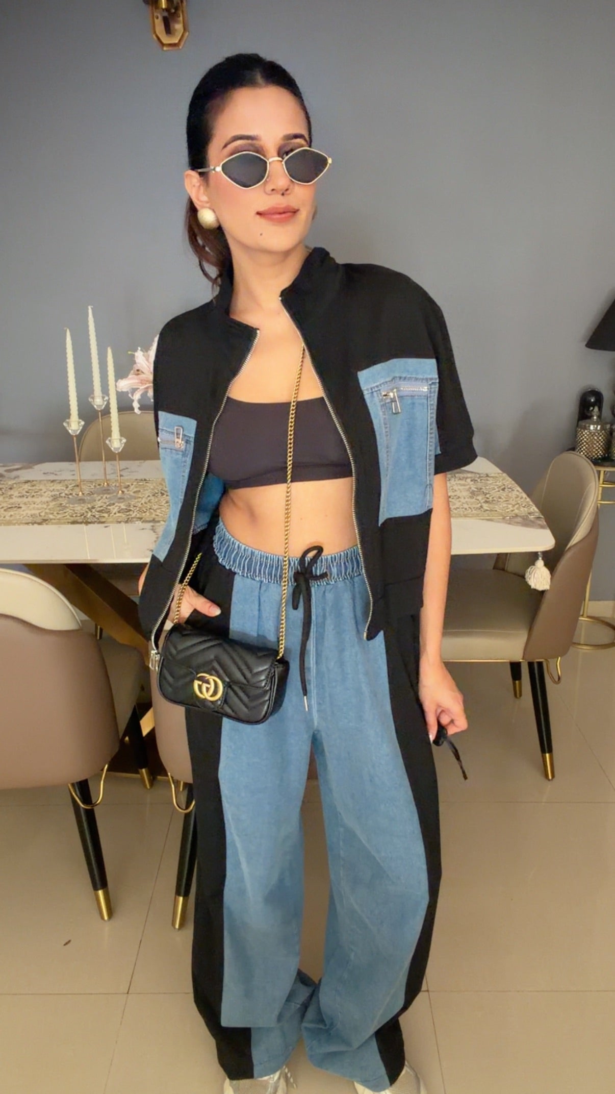 Denim Relaxed Fit Lounge Set