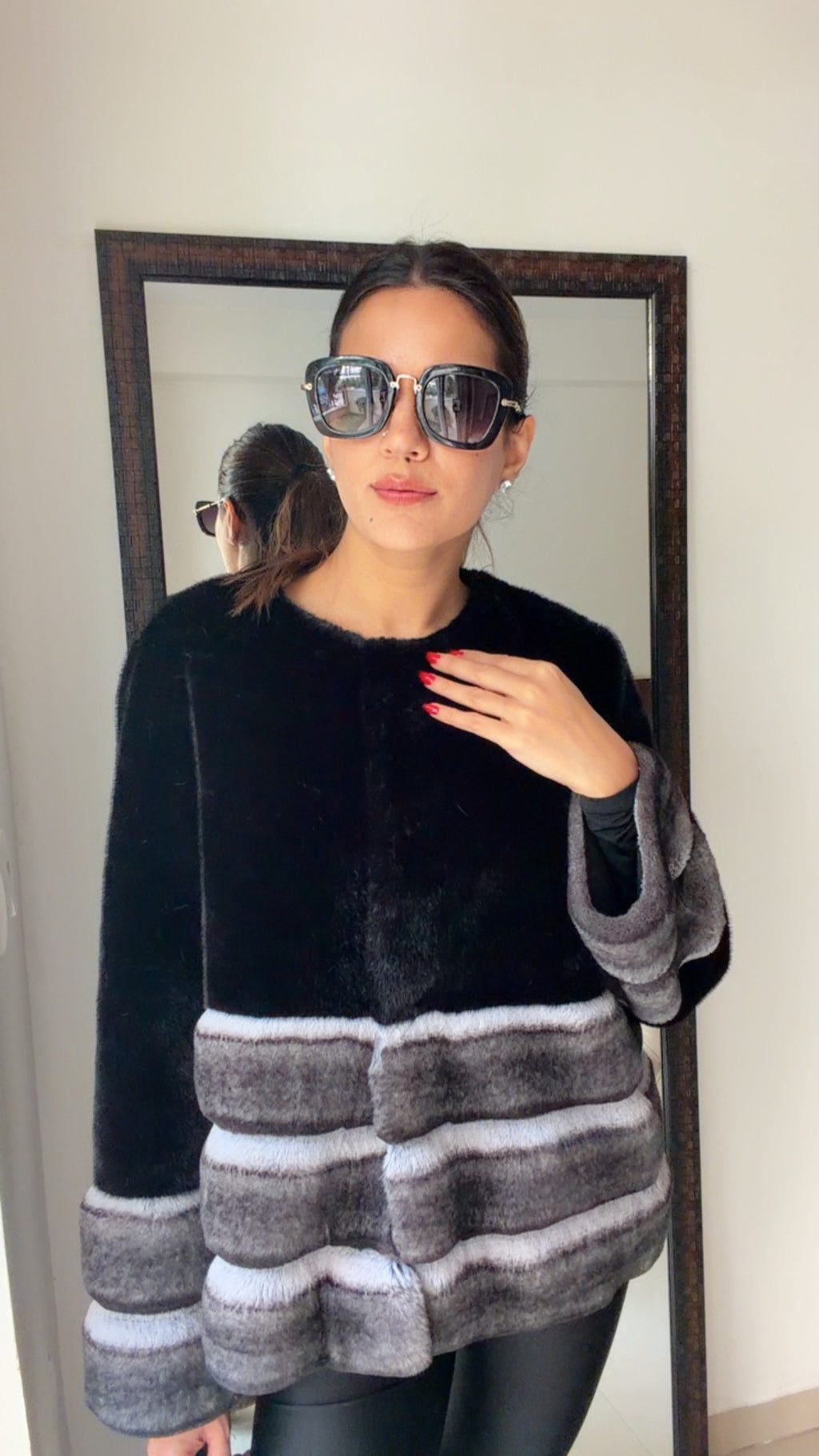 Ombré Faux Fur Fall Jacket