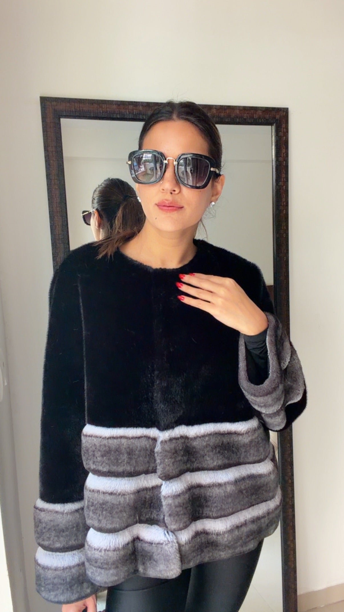 Ombré Faux Fur Fall Jacket