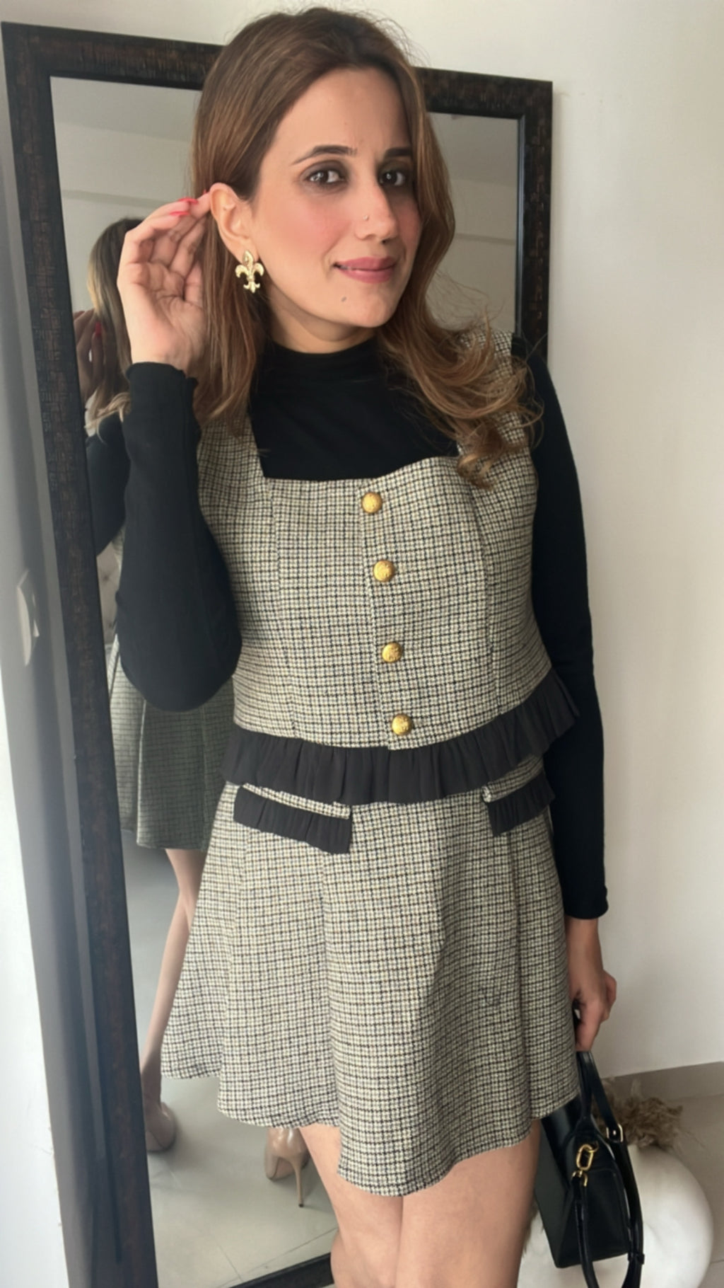 Millie Tweed Skater Skirt Fall Co-ord Set