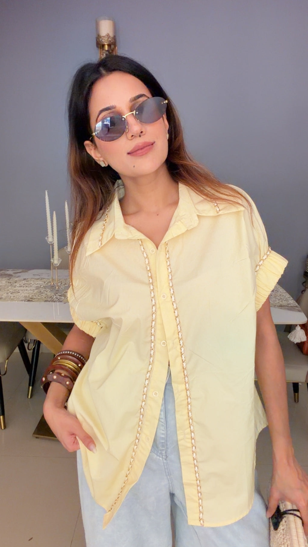 Braided Poplin Shirt
