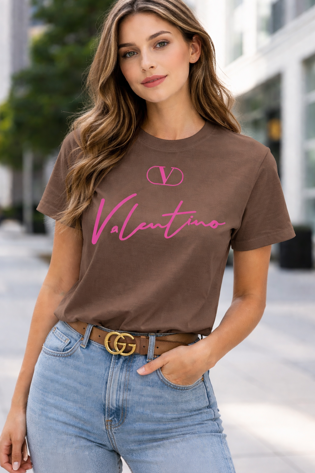 Pink Detailed Round Tee