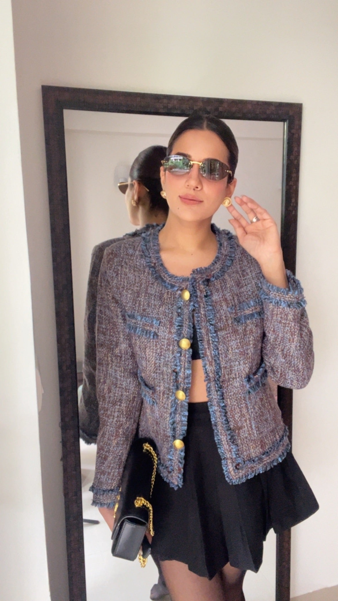 Ribbed Blue Fall Jacket