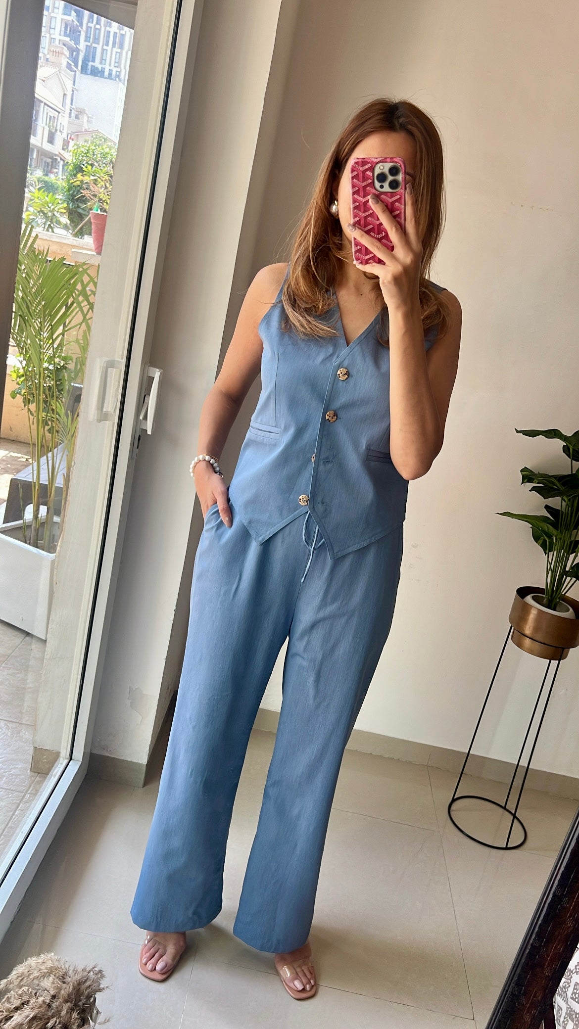 Denim Inspo Linen Cord Set