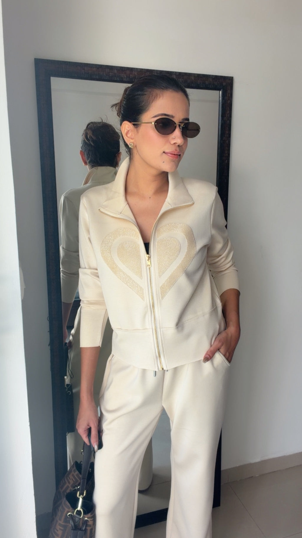 Heart Cutwork Fall Lounge Set