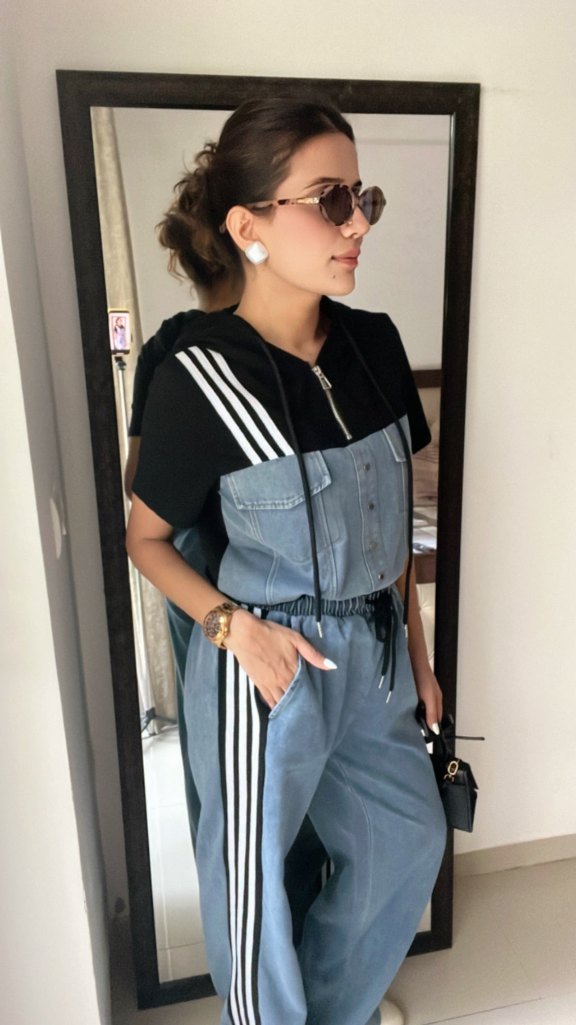 Monochrome Denim Poplin Lounge Set