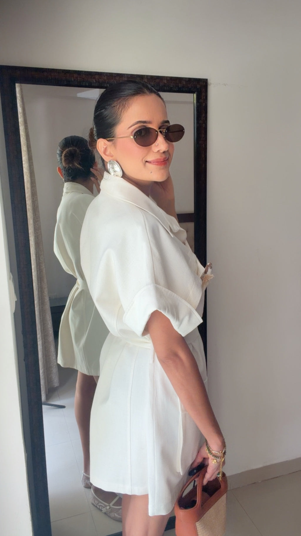 Ivory Utility Belted Dress