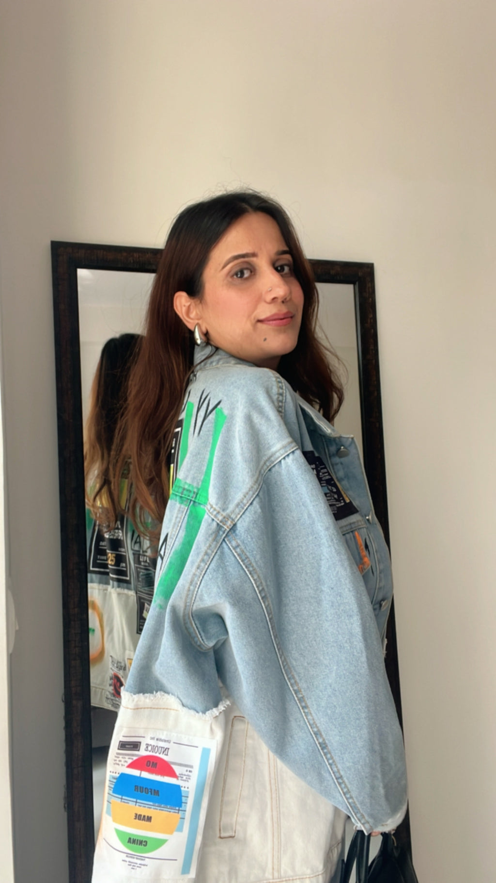 Dual Denim Oversized Fall Jacket