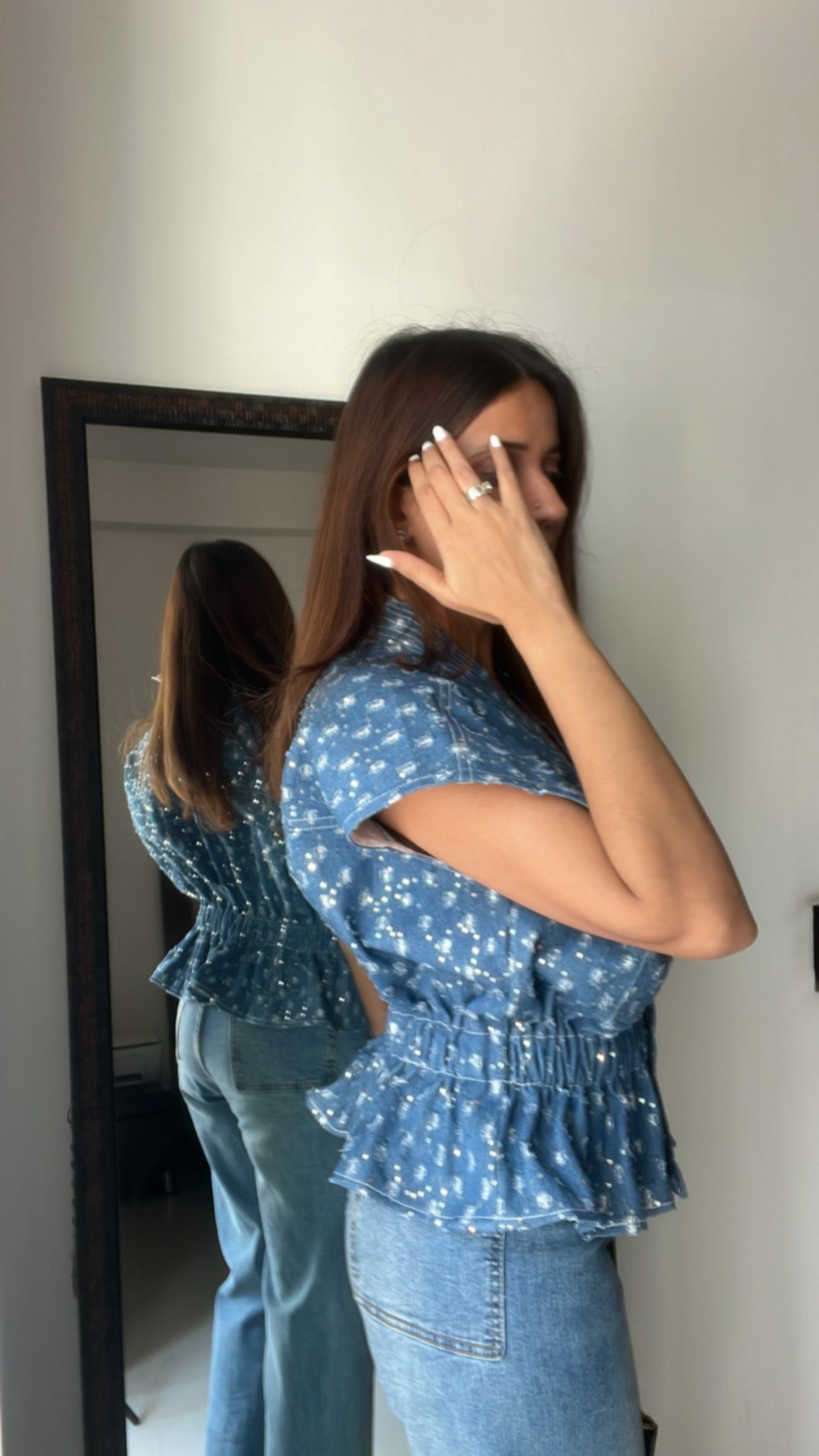 Glitz Denim Top