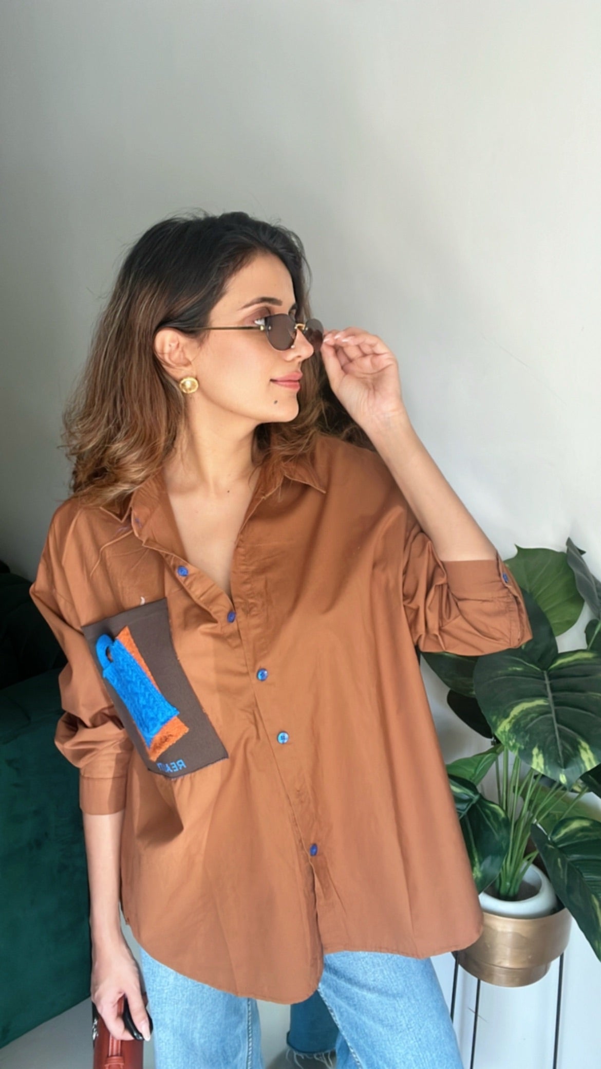 Knit Pocket Poplin Shirt