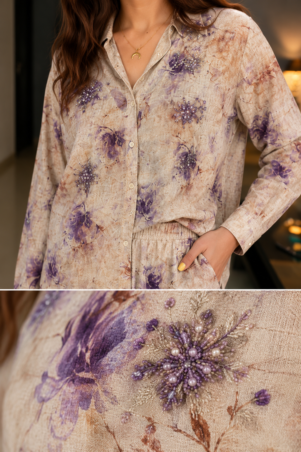 Lavender Bloom Printed Co-Ord Set