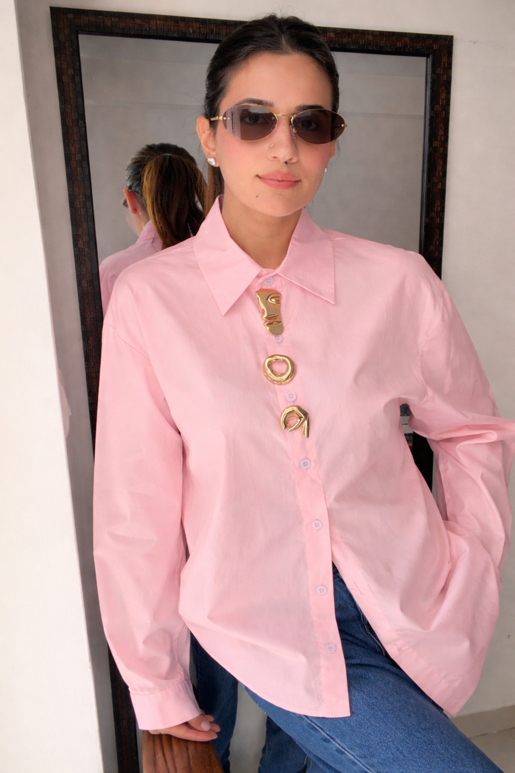 Multi Broach Poplin Shirt