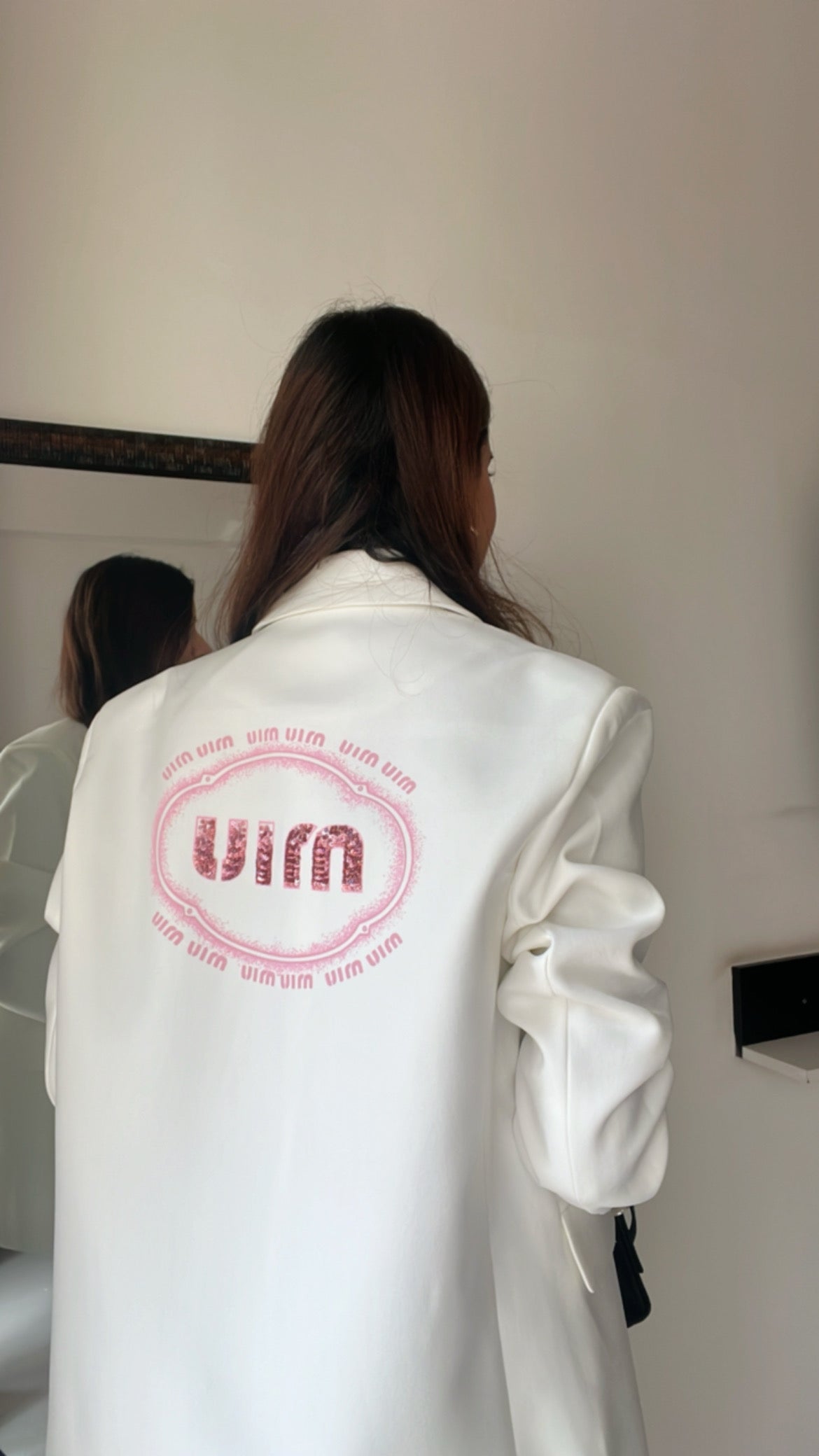 Pink Embellished Box Fall Coat