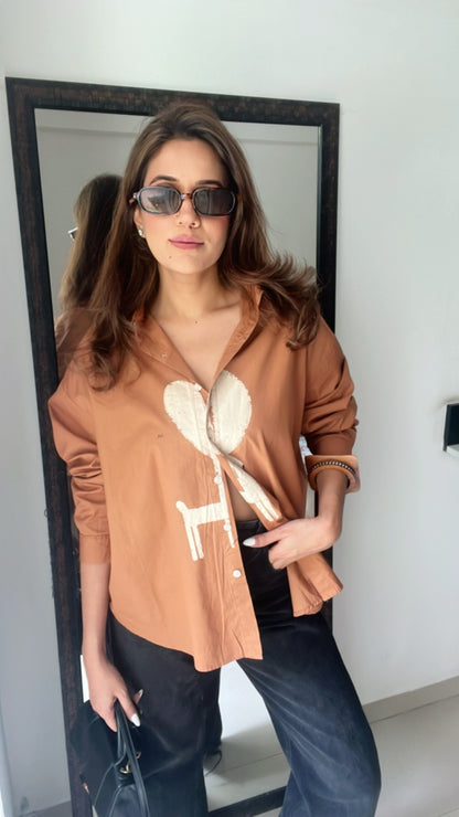 Deer Graphic Poplin Shirt