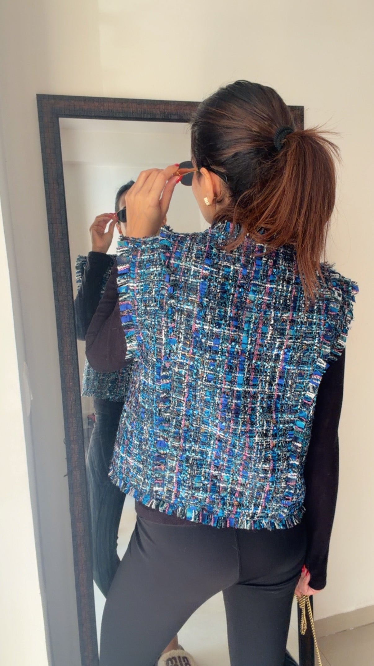 Plaid Tweed Fall Vest