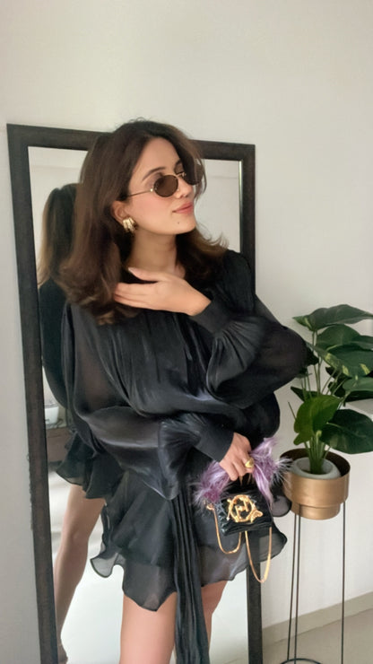 Draped High Sheen Dress