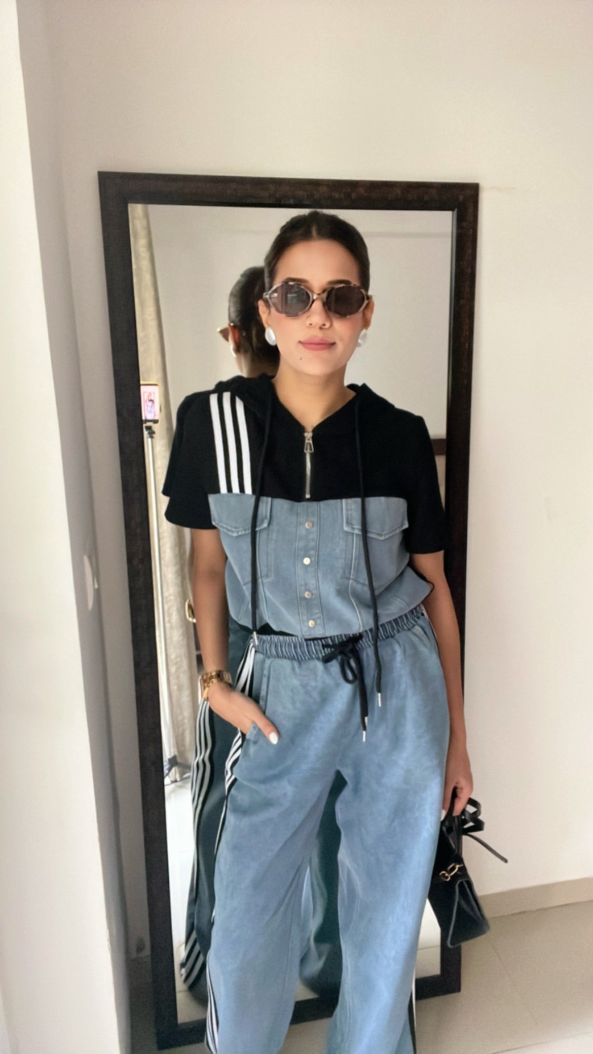 Monochrome Denim Poplin Lounge Set
