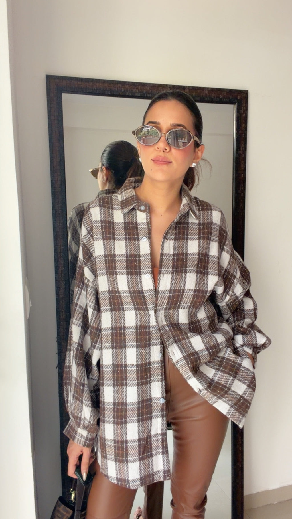 Plaid Swarovski Fall Shirt