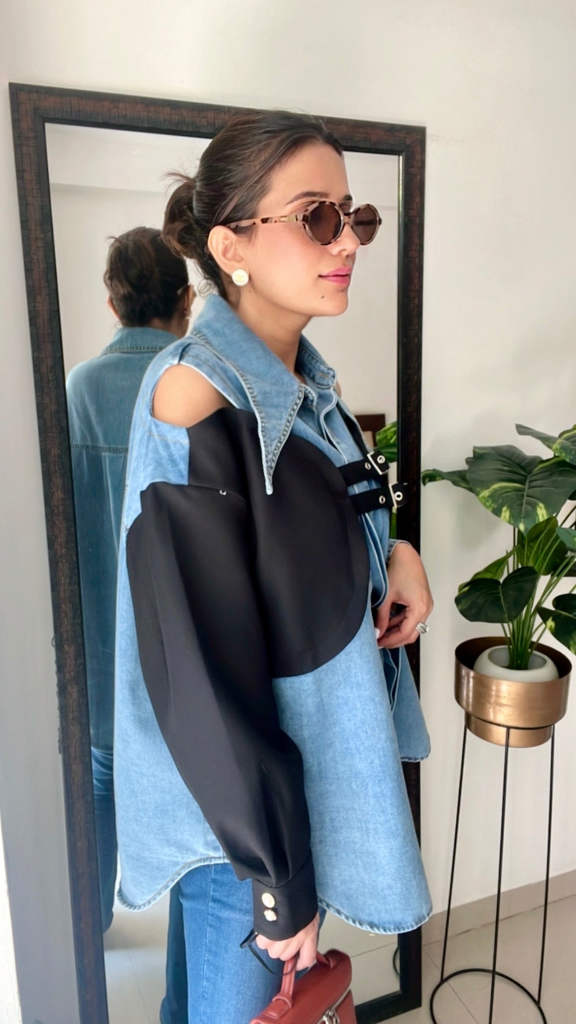 Buckled Denim Shirt
