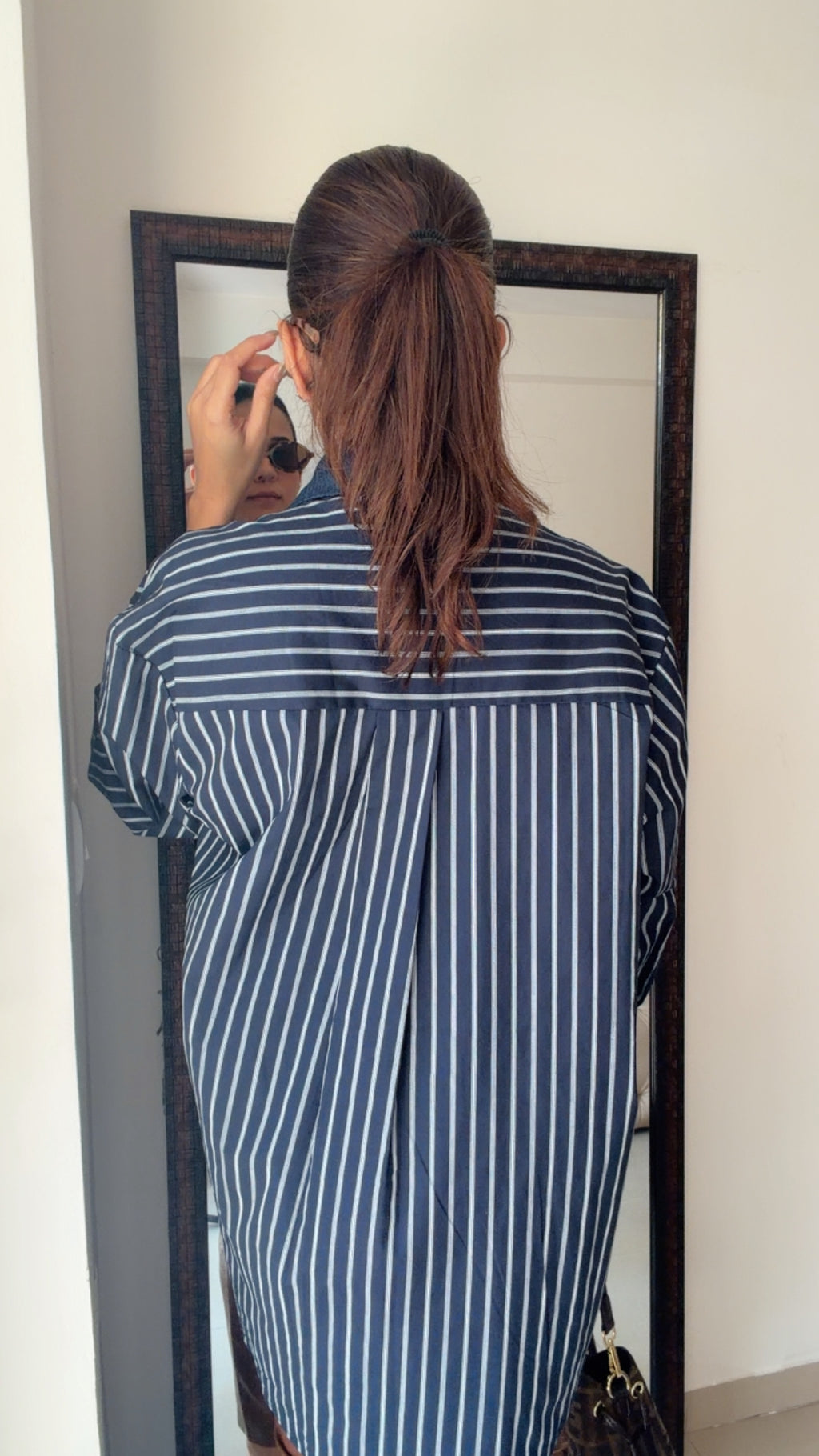 Denim Poplin Knit Shirt