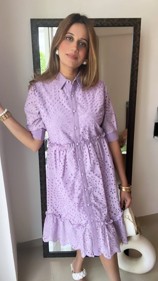 Lavender Buttoned Dress