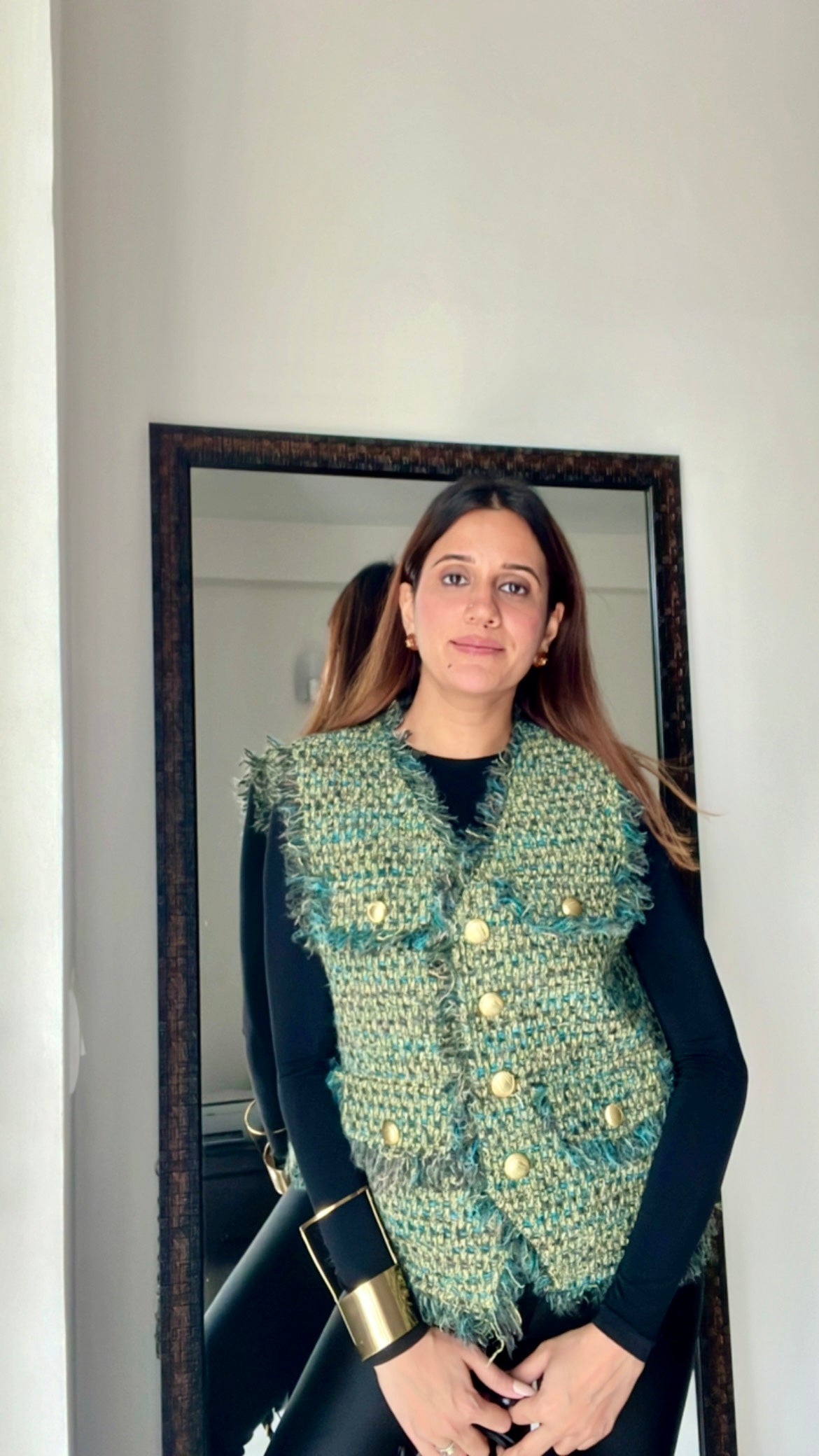 Ribbed Tweed Fall Vest