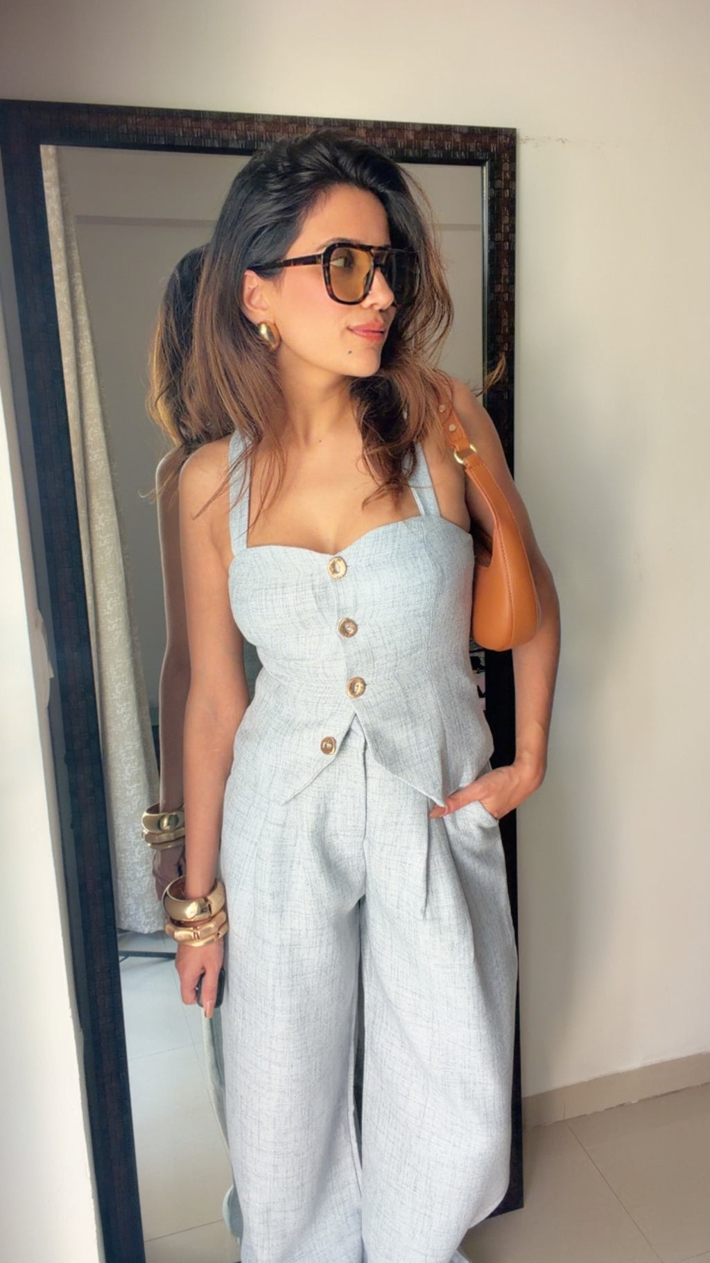 Linen Buttoned Co-ord Set