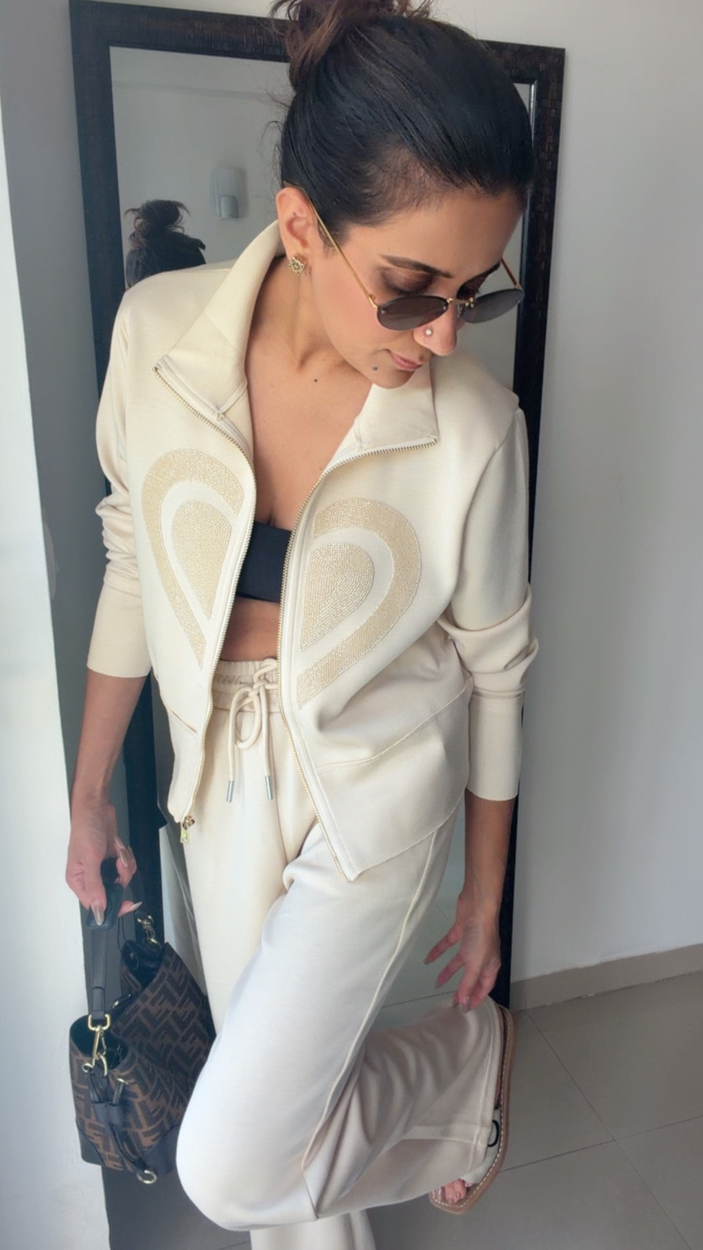 Heart Cutwork Fall Lounge Set