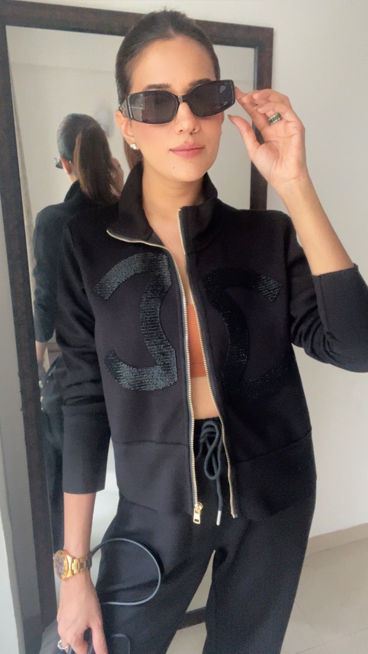 Cutwork Black Fall Lounge Set