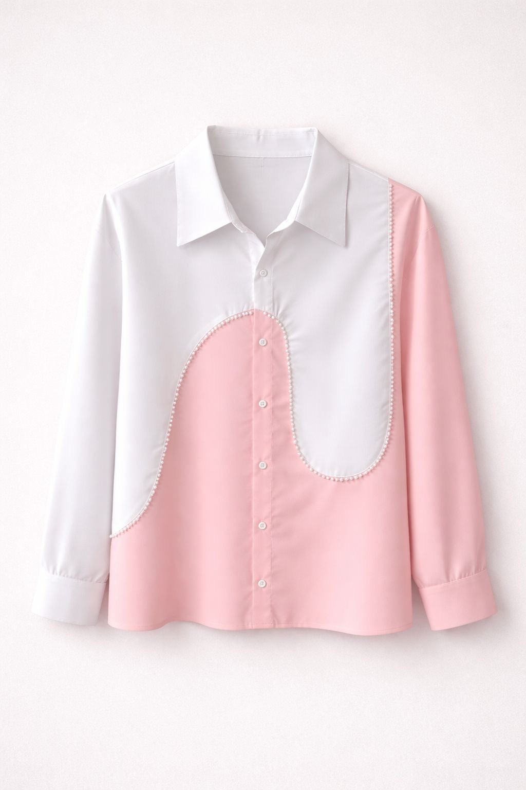Pearl Detailed Dual Poplin Shirt