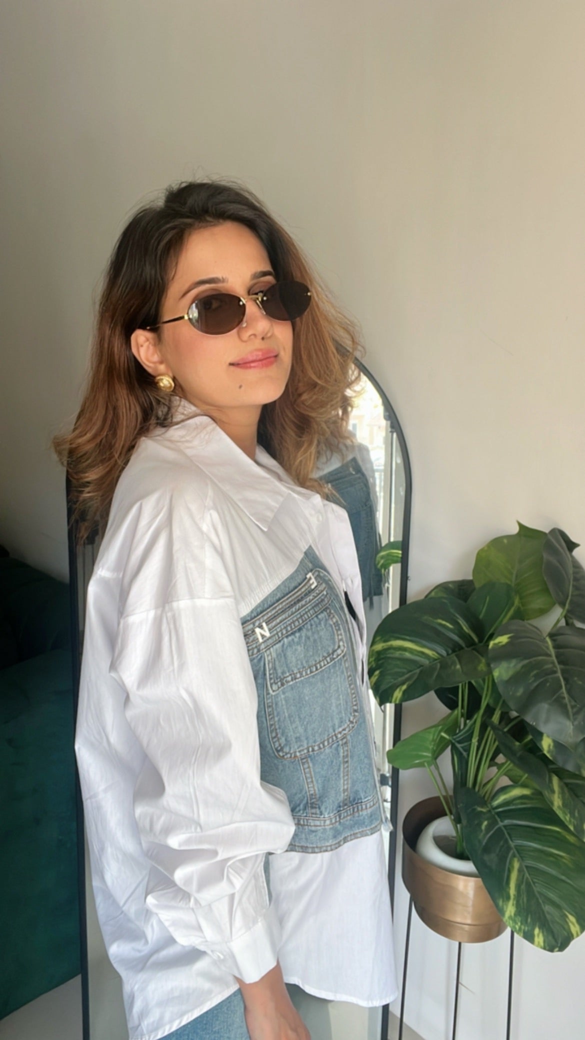 Pocket Denim Poplin Shirt