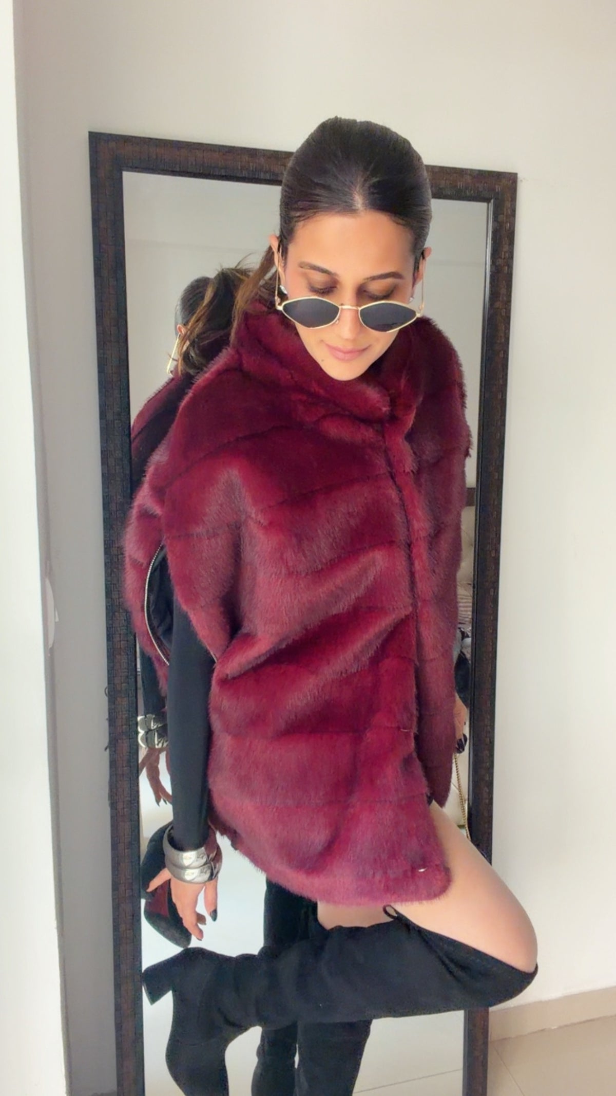 Luxe Fall Faux Fur Oversized Sleeveless Jacket