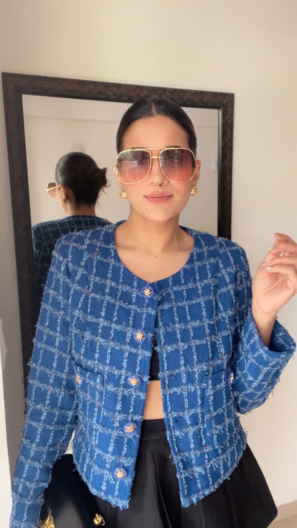 Blue Tweed Fall Jacket
